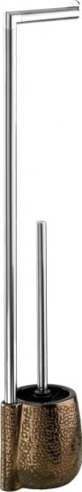 Wenko uchwyt rolki toalety i szczotka Marrakesh 72 cm stal nierdzewna brązowa