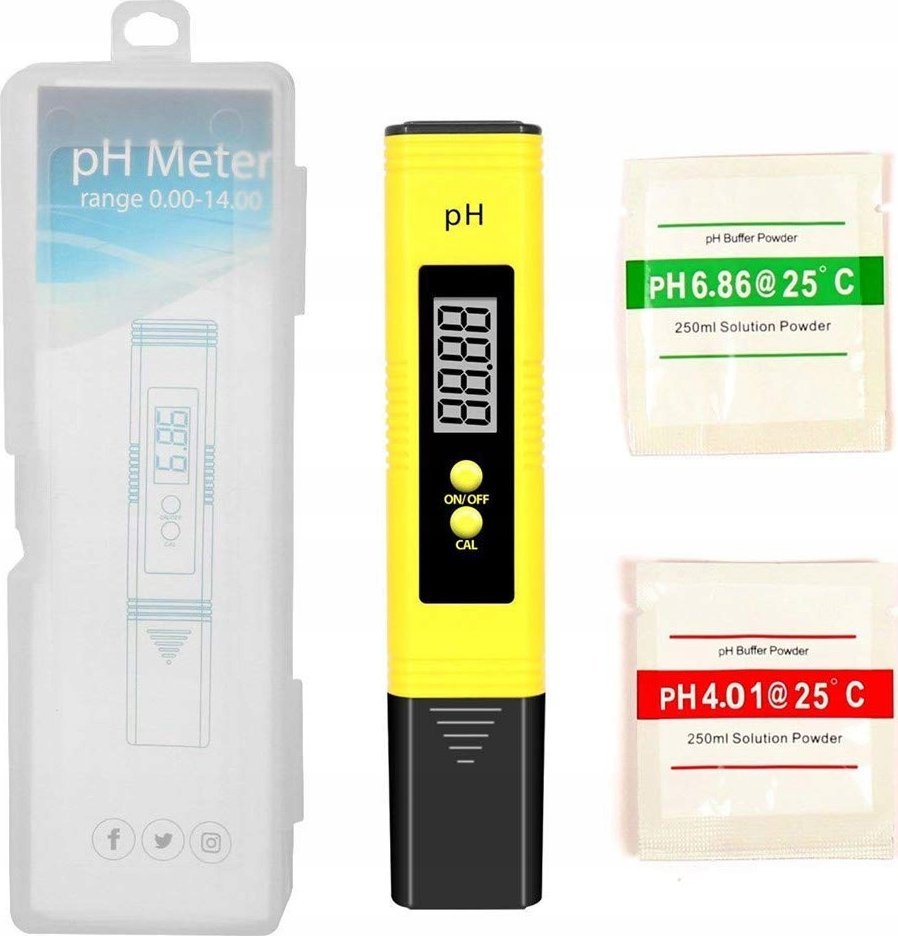 MIERNIK 0-14pH WODY ATC Z GUZIKAMI PH-02 NIEBIESKI