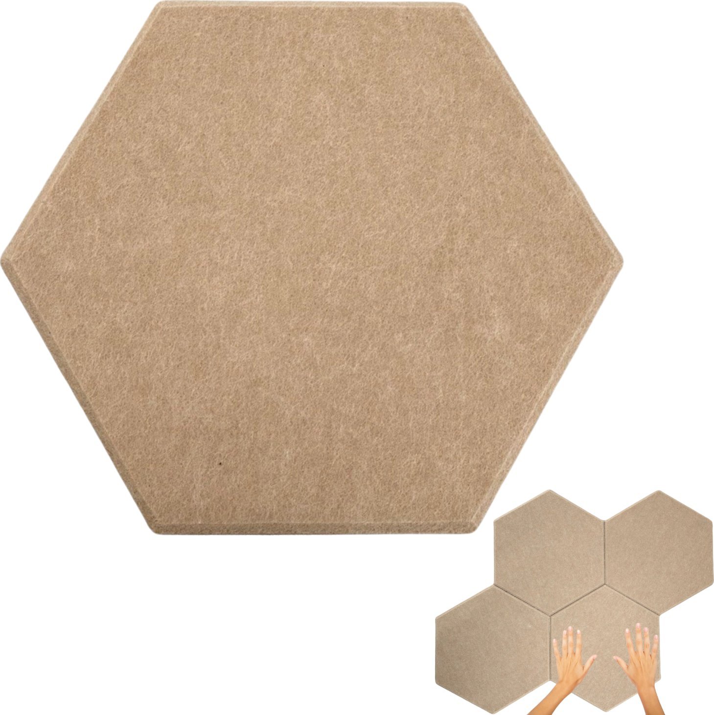 Iteams4Now Panele ścienne filcowe 3d heksagon zagłówek samoprzylepne akustyczne soft