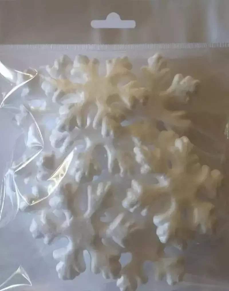 Śnieżynki ze styropianu 7,5cm 10szt