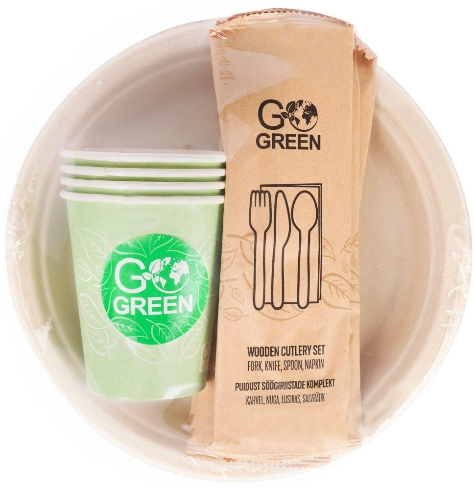 Green Cell Kompostowalne piknikowy zestaw naczyń dla 4 osób Go Green/ 0 14kg 4743115010873