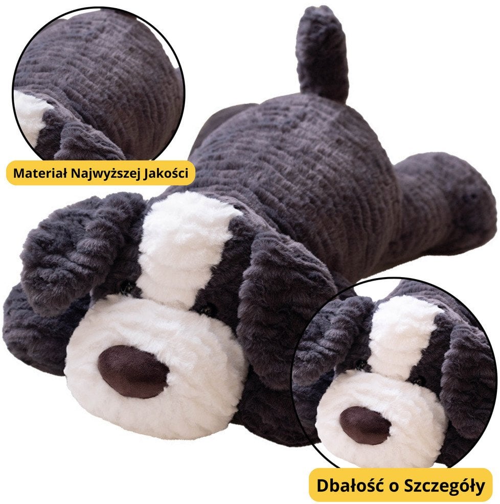 Pluszowa Maskotka Przytulanka Piesek Ciemnoszary 30cm