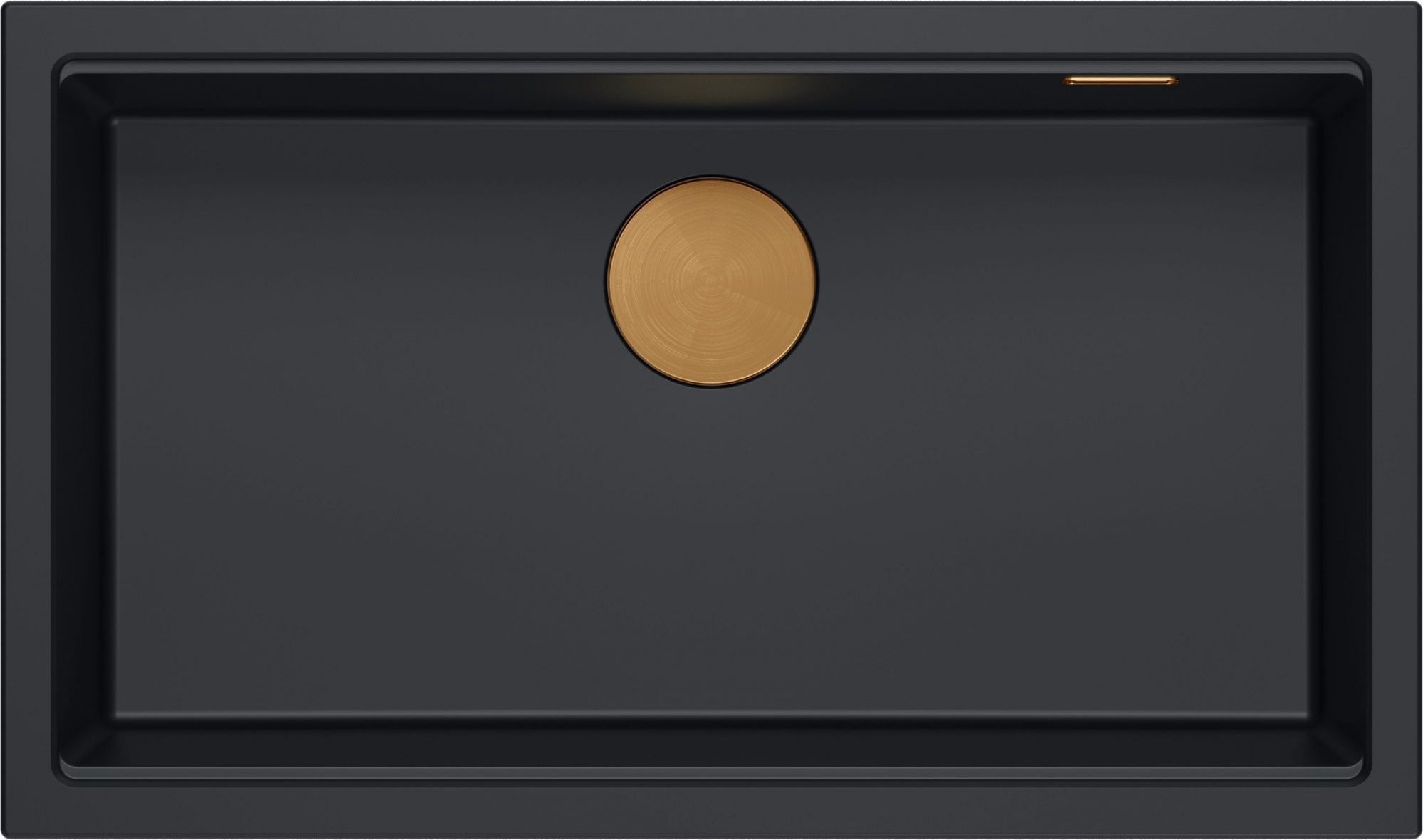 Zlewozmywak GraniteQ LOGAN 110 GraniteQ zlewozmywak pure carbon 76x44x23,5 cm 1-komorowy wpuszczany z syfonem manualnym miedziany