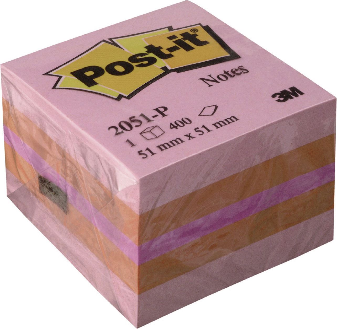 Post-it Bloczek samoprzylepny 51x51/400K różowy (FT510091737)