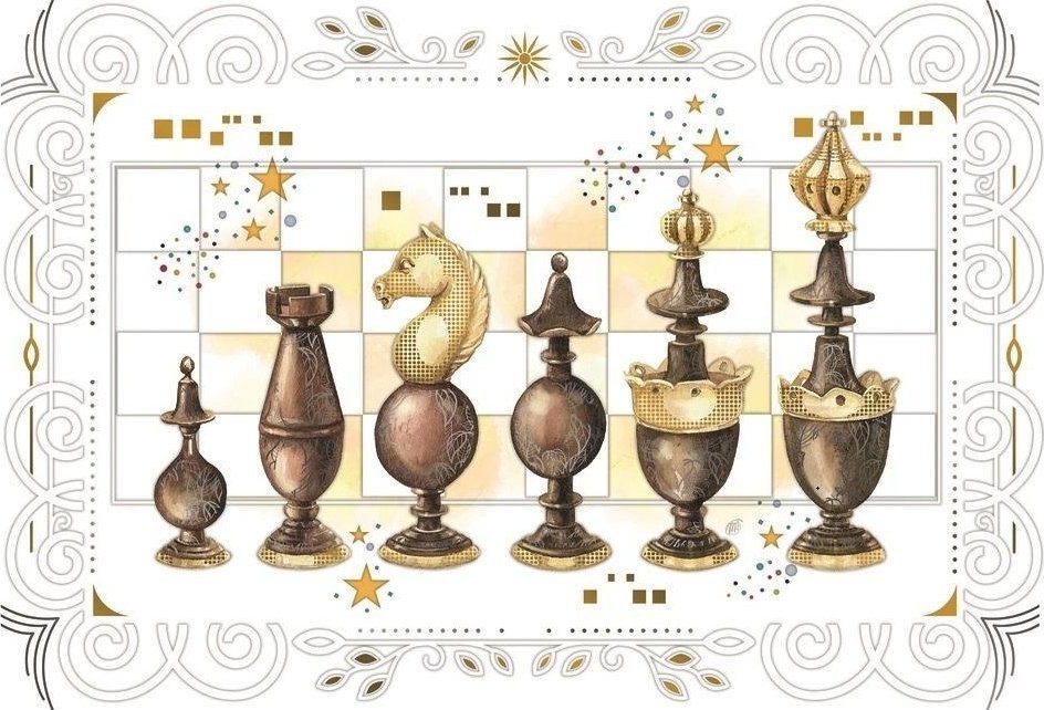 Karnet 12x18cm + koperta Szachy