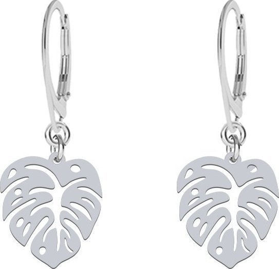 MEJK Jewellery Kolczyki Srebrne Monstera