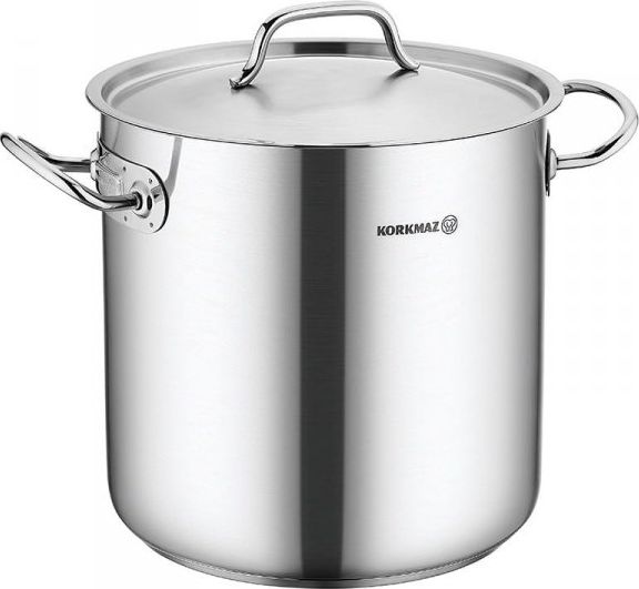 KORKMAZ GARNEK GŁĘBOKI STALOWY 18/10 ZE STALOWĄ POKRYWKĄ 32x32cm 26.0L KORKMAZ PROLINE GASTRO A2733