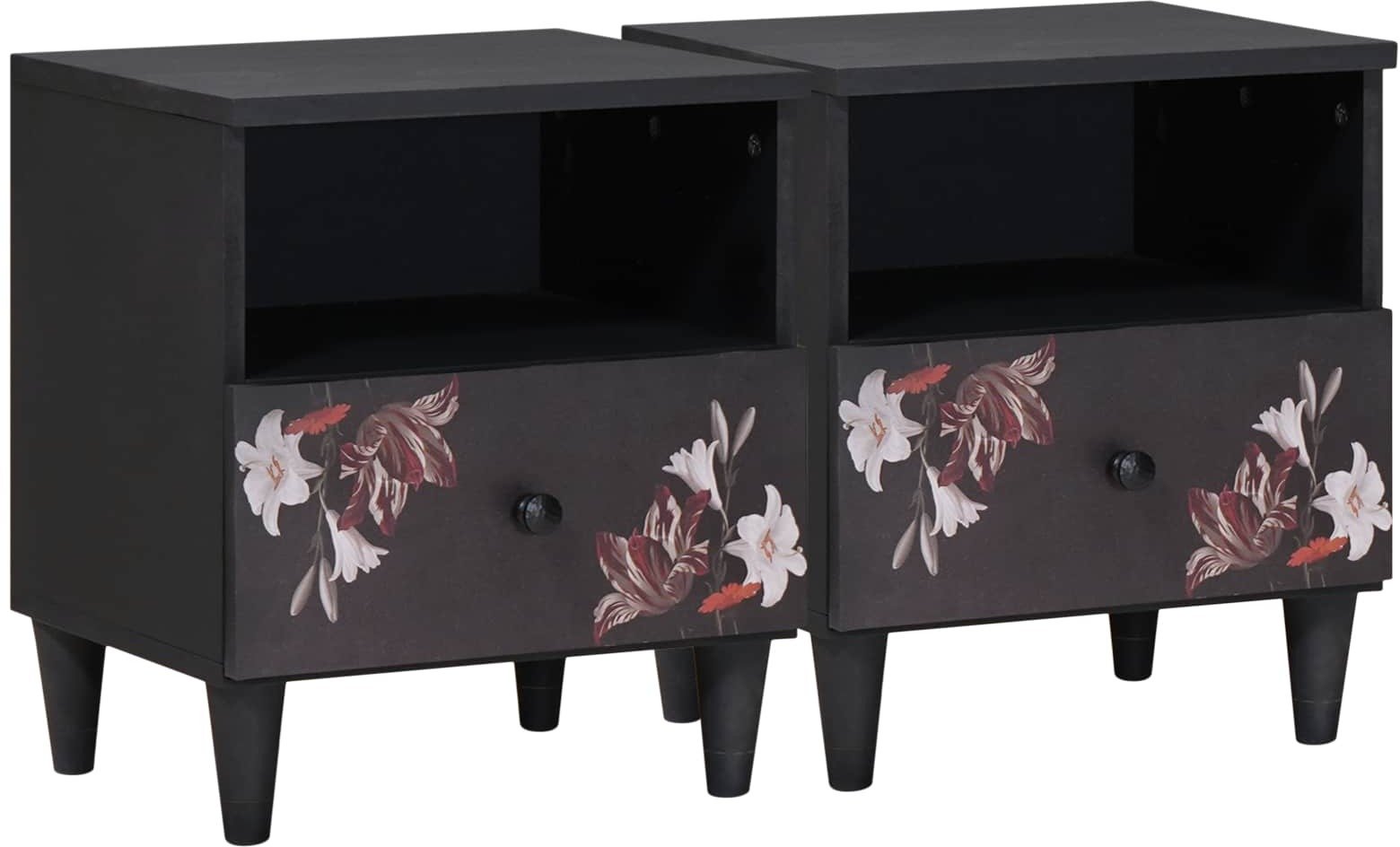 vidaXL Stolik nocny 2 pcs Brązowy 40 x 33 x 46 cm Drewno mango