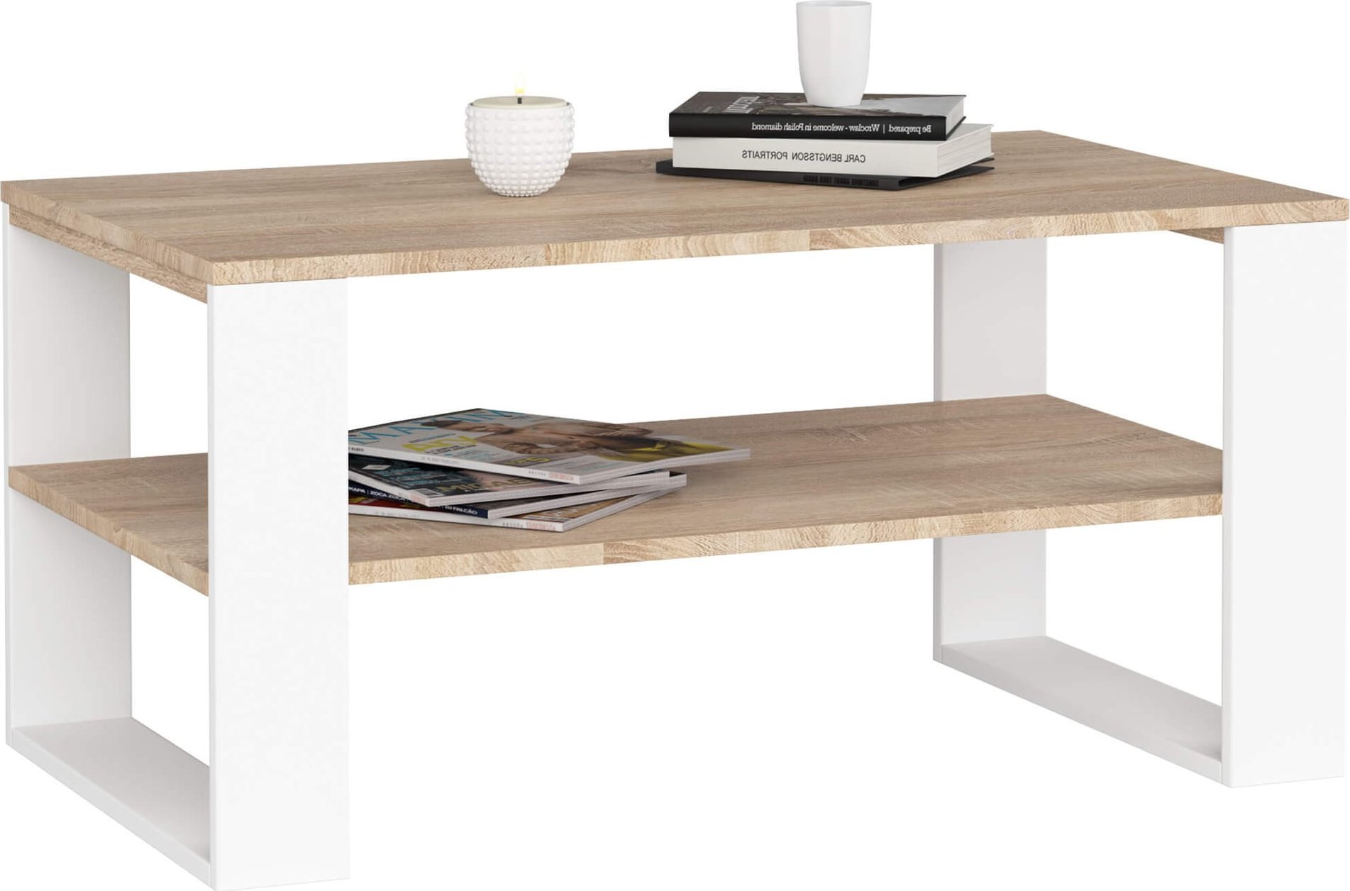 Fabryka Mebli Akord STOLIK KAWOWY ALEX DĄB SONOMA / BIAŁY