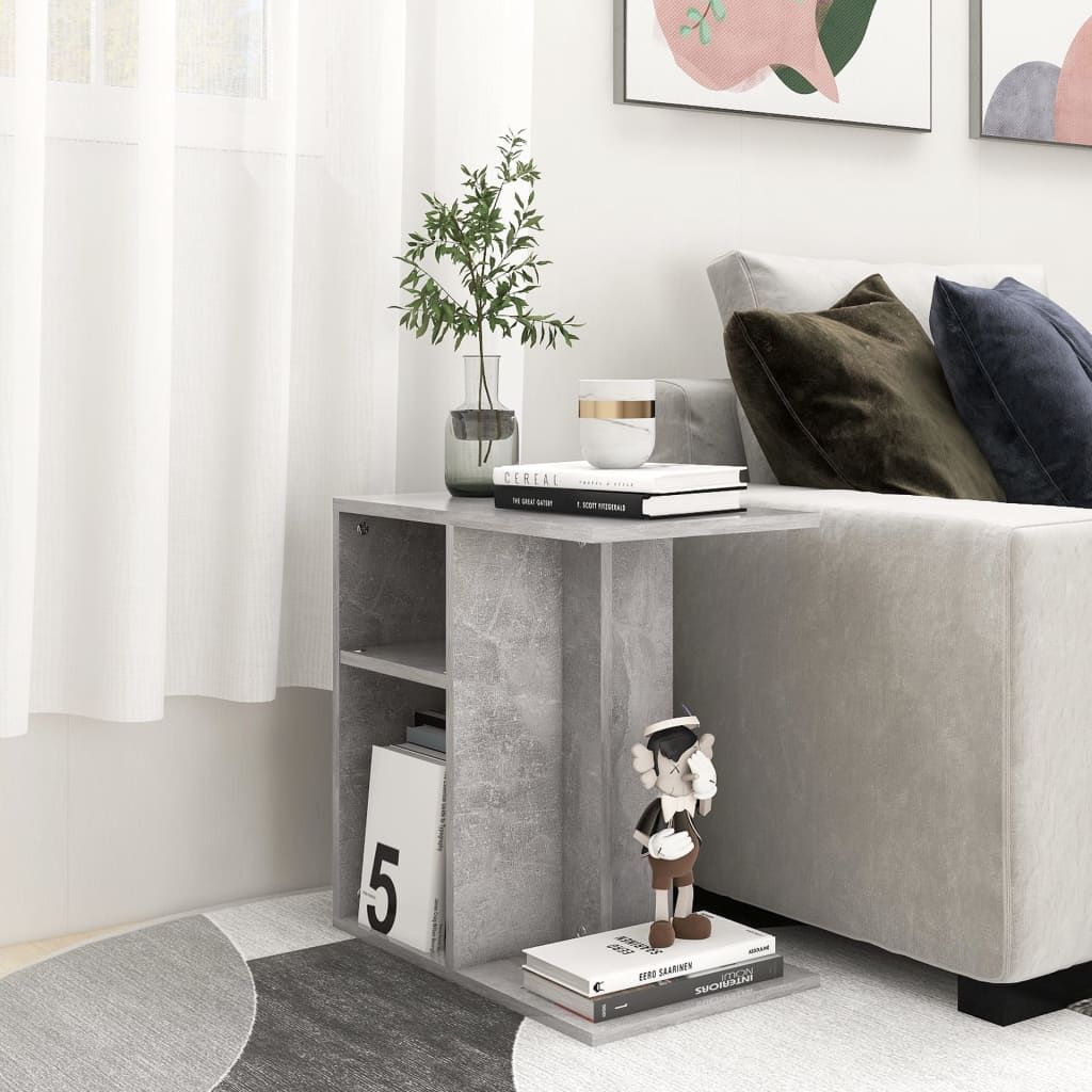 vidaXL Stolik boczny, szarość betonu, 50x30x50 cm, płyta wiórowa