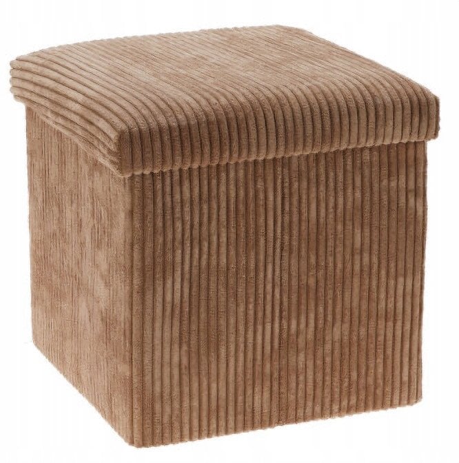 Pufa ze schowkiem sztruksowa TOBO, 38 x 38 x 38 cm