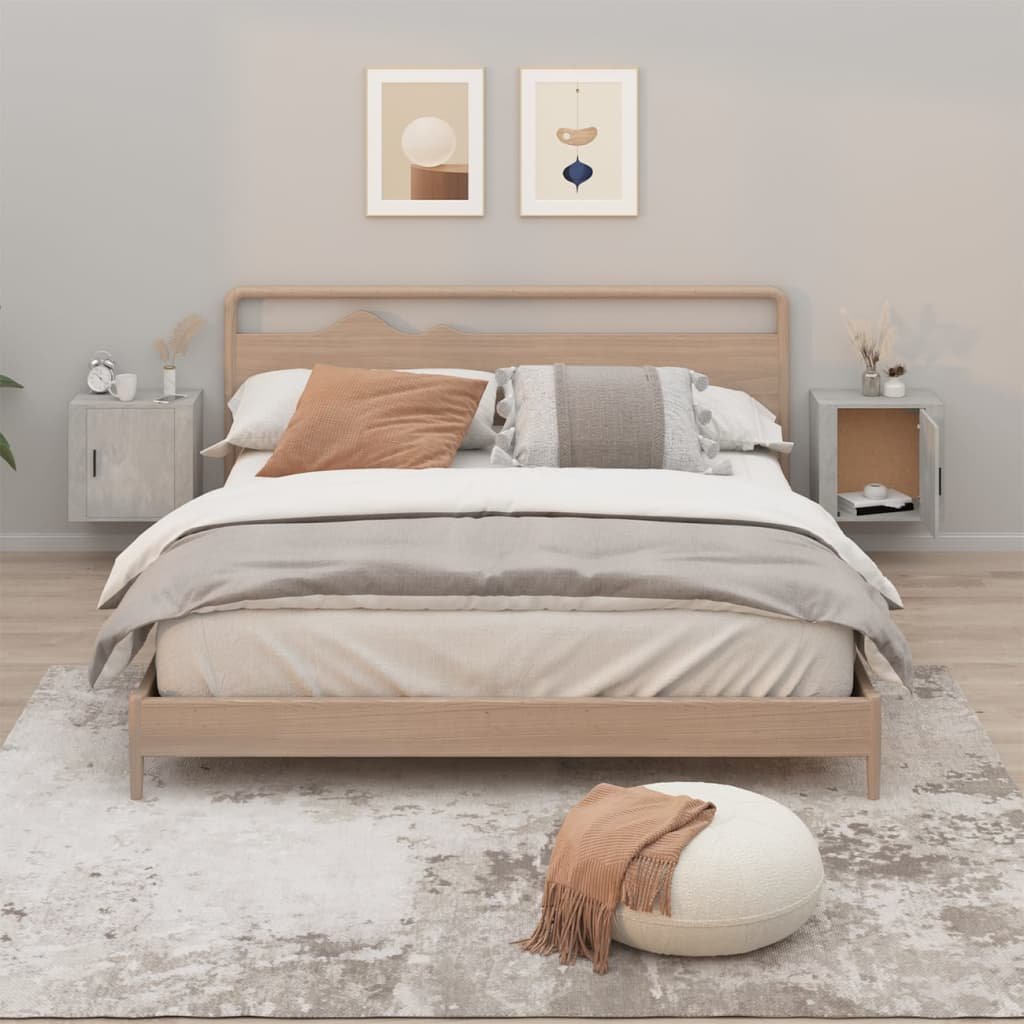 vidaXL vidaXL Szafki nocne, wiszące, 2 szt., szarość betonu, 50x30x47 cm