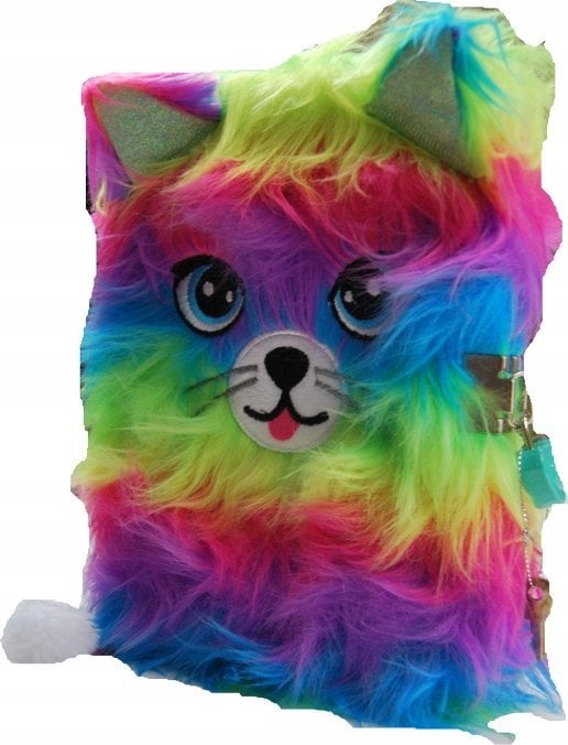 St-Majewski Pamiętnik z kłódką 3D "włochacz" A5, 96k RAINBOW CAT St-Majewski Papier TARGI