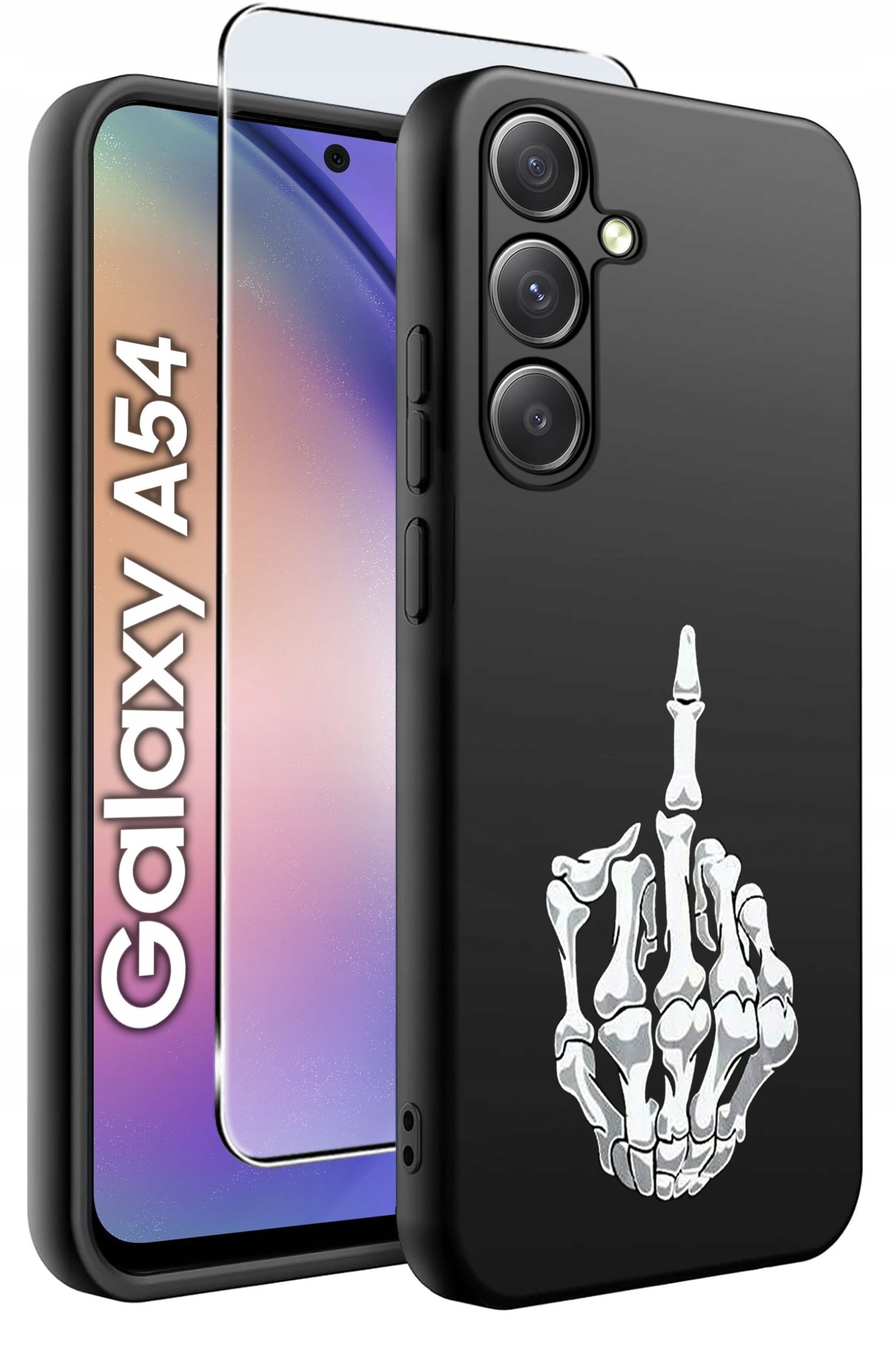 ETUI do Samsung A54 5G WZORY | SILIKONOWE MATT CASE + SZKŁO 9H