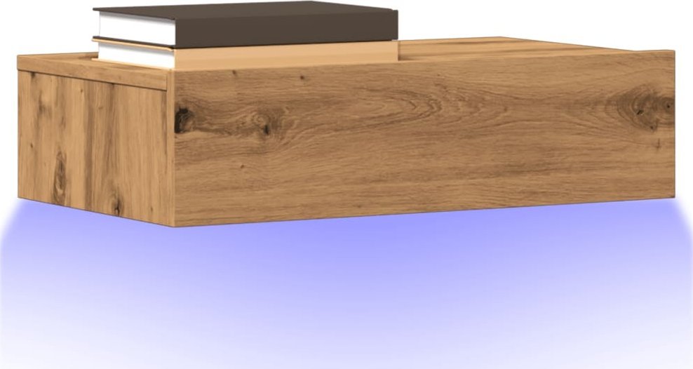 vidaXL vidaXL Szafki pod TV z LED, 2 szt., dąb artisan, 60x35x15,5 cm