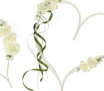 Party Deco "Rattanowe serca z bukiecikami, kremowy (1 op. / 2 szt.)" uniwersalny