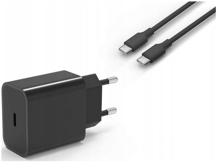 ŁADOWARKA SIECIOWA PD USB TYPE-C + KABEL TYPE-C 1m, PD25W 3000mA