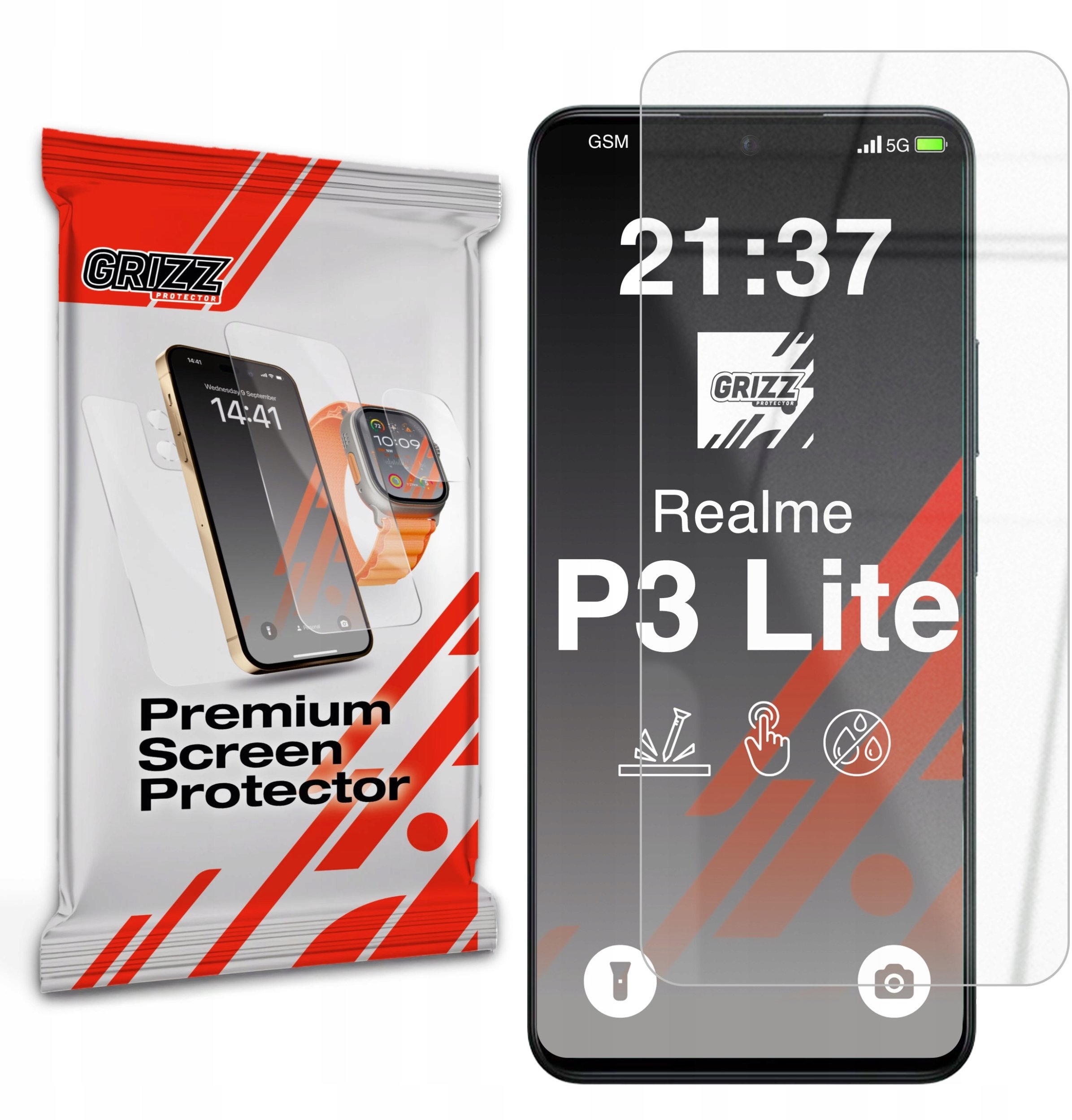 GrizzGlass Szkło hybrydowe HybridGlass do Realme P3 Lite