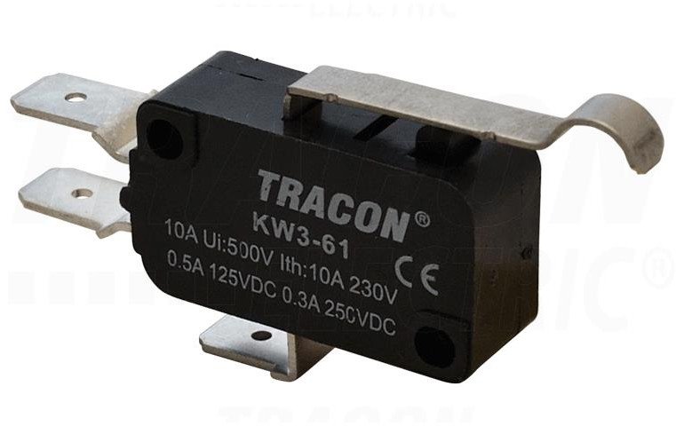 Wyłącznik krańcowy mikro z zakrzywioną dźwignią KW3-61