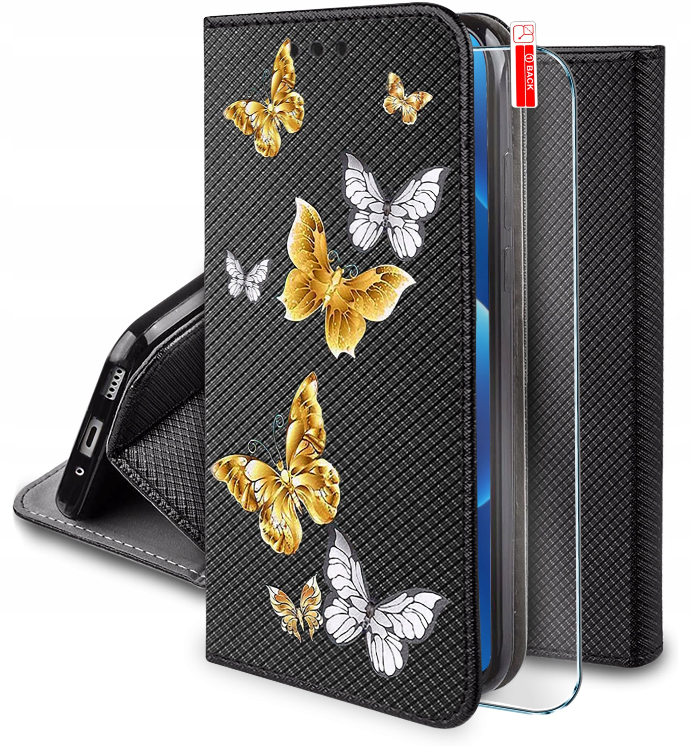 Etui do Realme 14 5G MAGNET WZORY CASE PORTFEL + SZKŁO 9H