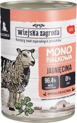 Wiejska Zagroda Karma mokra dla psa Monobiałkowa Jagnięcina (szczeniak) 400g