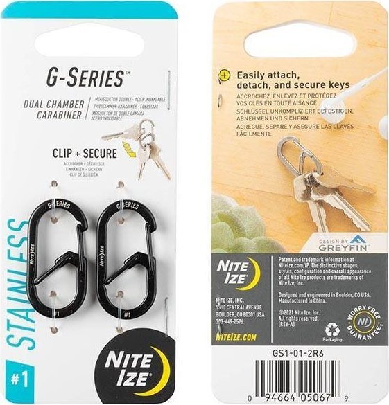 NiteIze Zestaw Karabinków Nite Ize G-Series 1 2pack Black