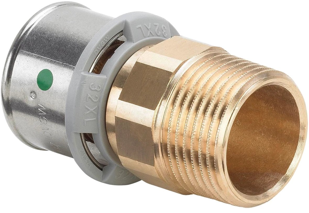 Kształtka przejściowa 32 x 11/4 braz / blyszczacyŁącznik do rur