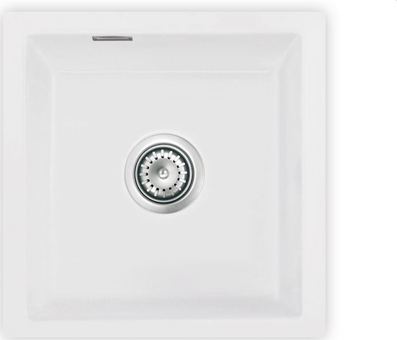 Zlewozmywak SYSTEMCERAM Systemceram Mera 40 U Polar, zlewozmywak ceramiczny, korek manualny