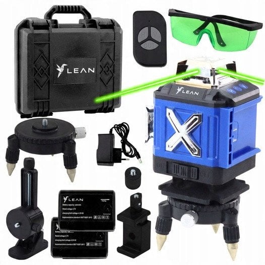 Poziomica Laserowa Płaszczyznowa 4D 16 Linii Walizka 2 Akumulatory Niebieska