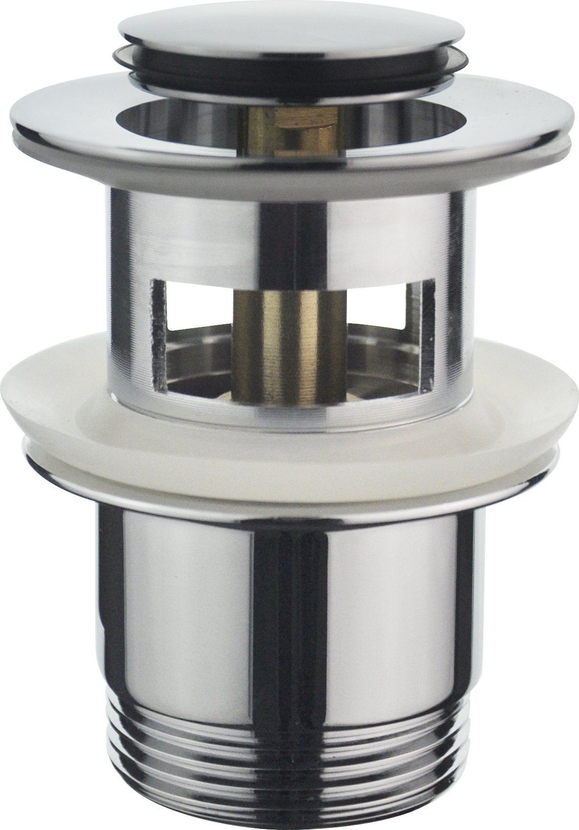 Syfon Tycner Spust umywalkowy chrom z korkiem wewnętrznym klik-klak z otworem przelewowym [1/50]