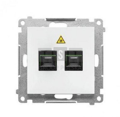 TGS2.01/111 Simon 55 Gniazdo światłowodowe / optyczne podwójne SC/APC (moduł) Biały mat TGS2.01/111