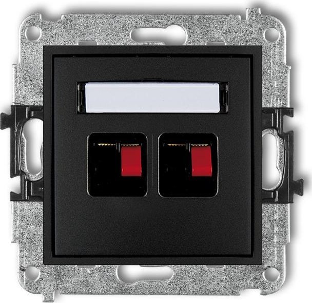 Karlik MINI Gniazdo głośnikowe podwójne czarny mat 12MGG-2