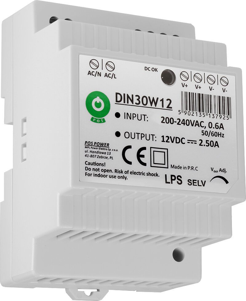 Zasilacz na szynę DIN DIN30W12 12V