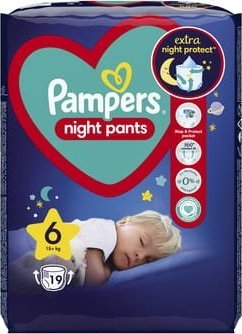 Pampers Pieluchomajtki Night Pants 6, 15+ kg, 19 szt.