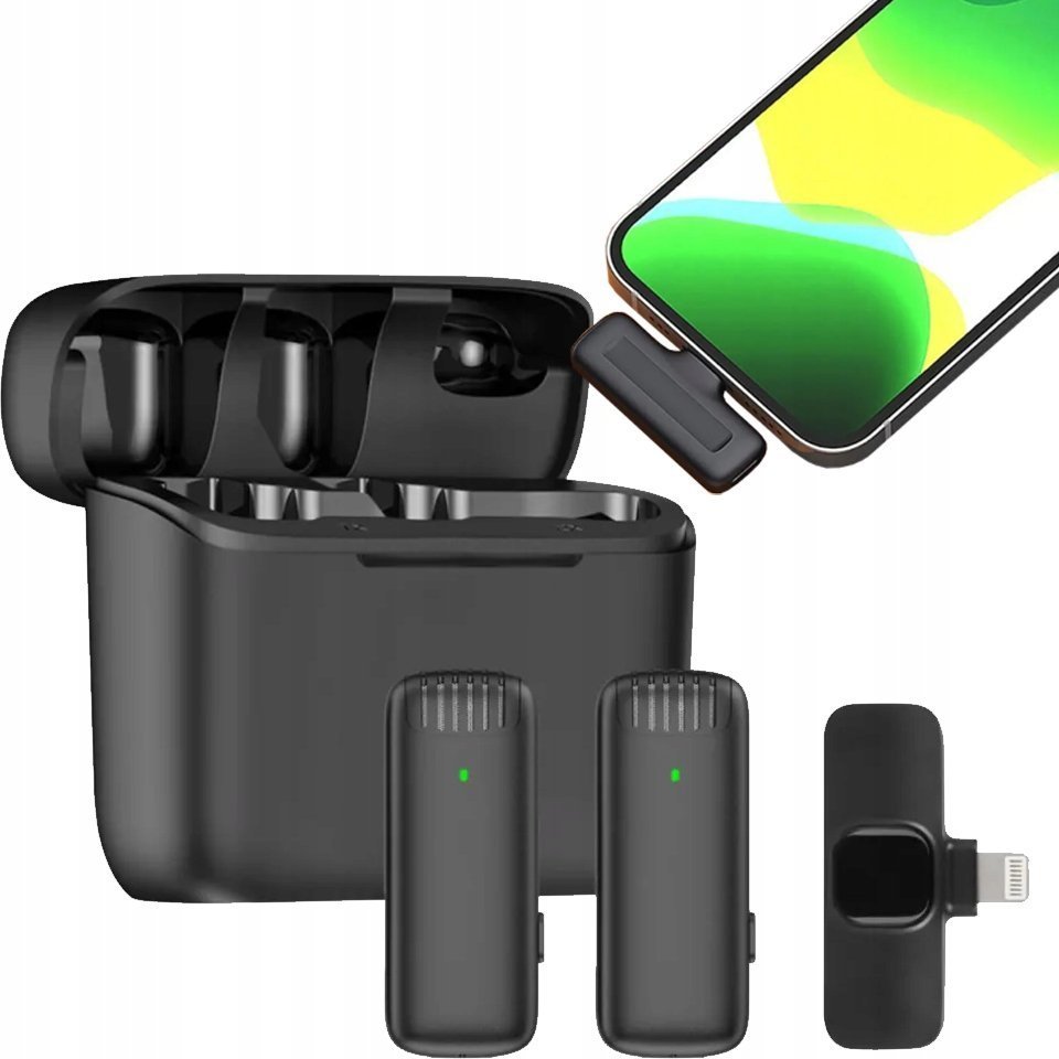 Mikrofon Spreest BEZPRZEWODOWY MIKROFON KRAWATOWY LIGHTNING IOS STREAMING LIVE VLOG