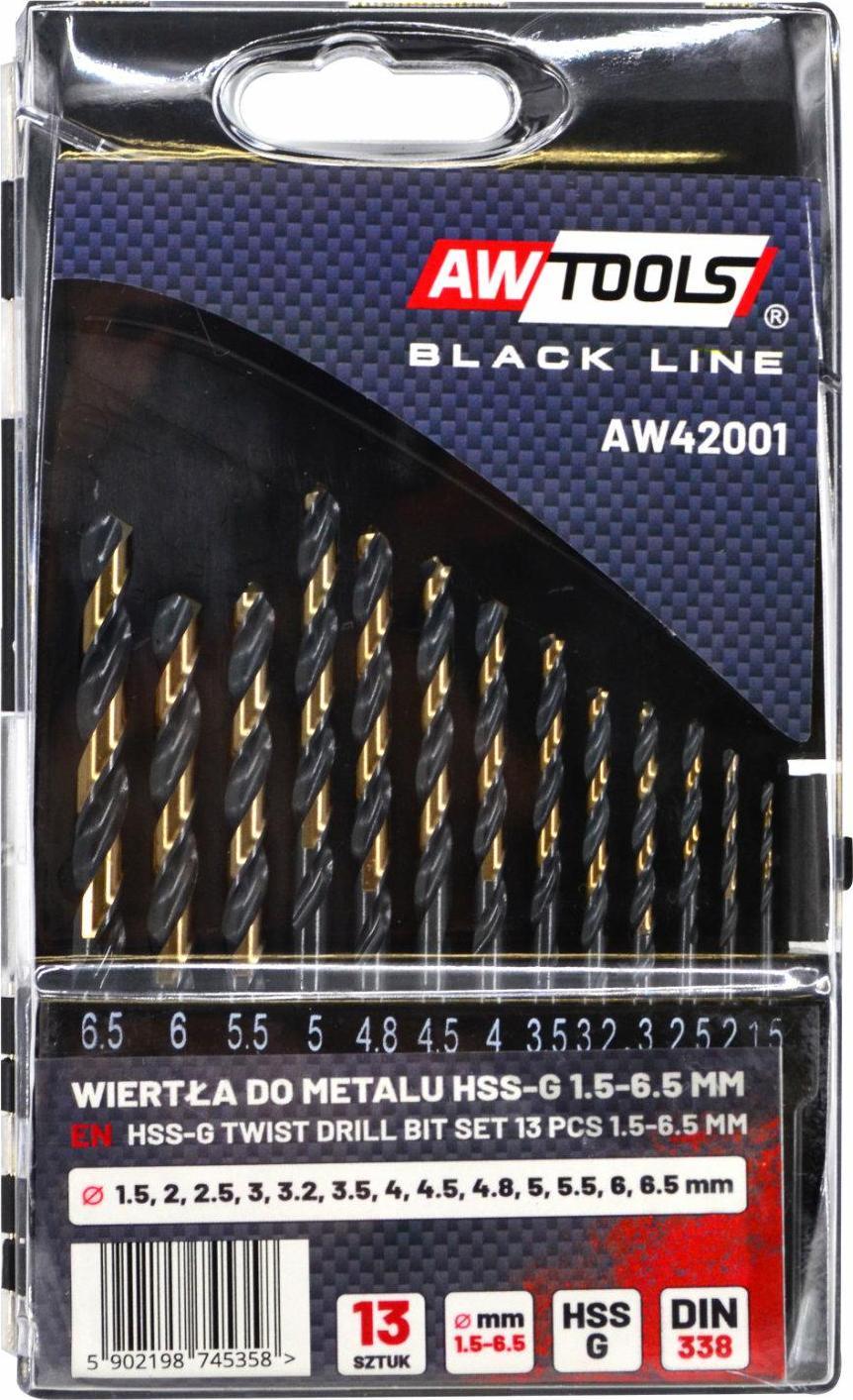 Wiertło AWTools AWTOOLS WIERTŁO METAL HSS M2 KPL. 13SZT./1.5 - 6.5MM/ PREMIUM AW42001 AWTOOLS