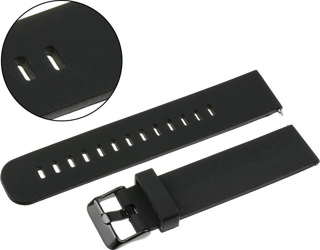 Pacific Pasek uniwersalny 22 mm silikonowy czarny, czarna zapinka + teleskopy, U15