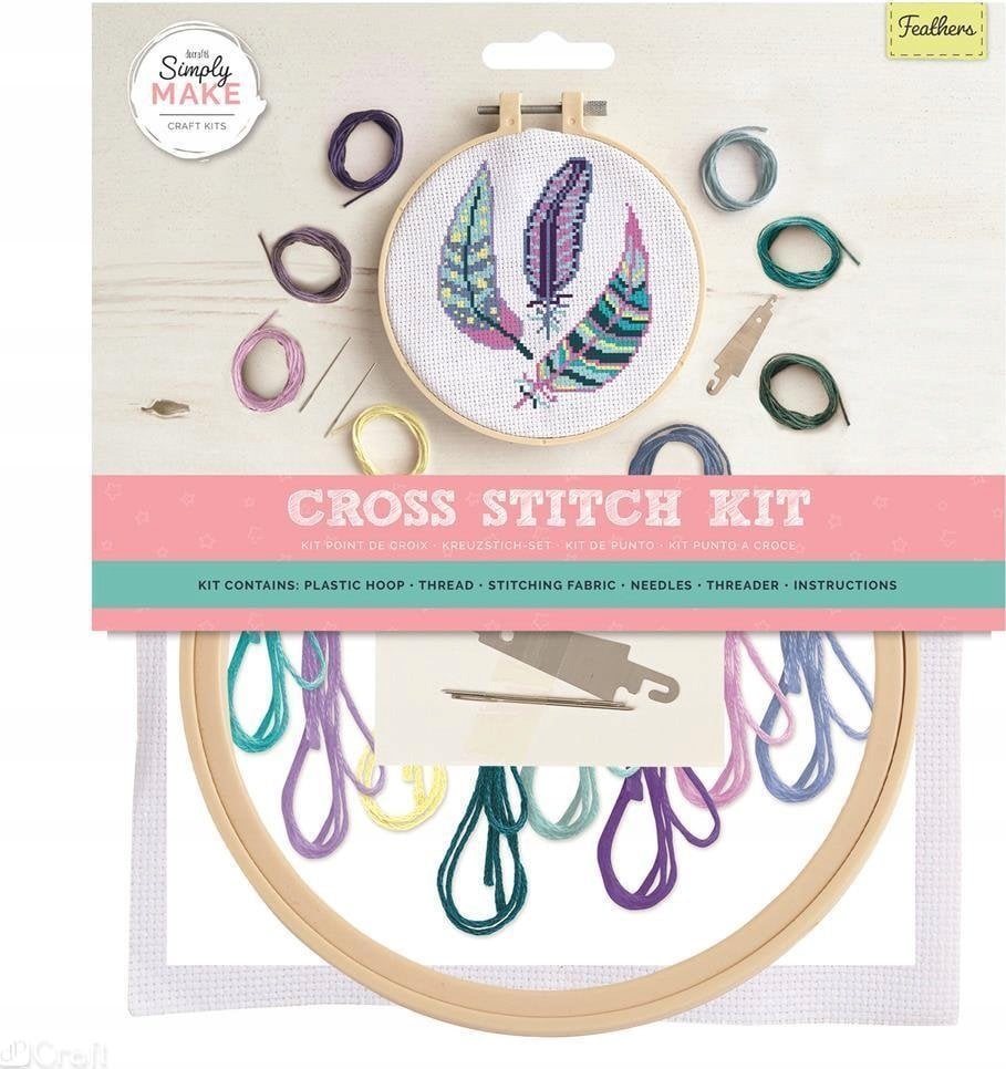 DP Craft DUŻY ZESTAW DO HAFTU KRZYŻYKOWEGO - PIÓRKA