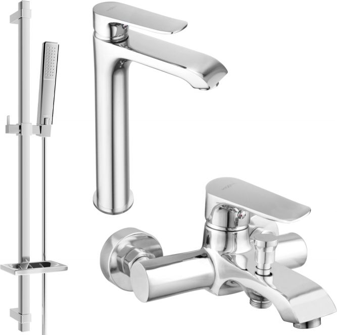 Mexen Mexen Pecos DQ72 zestaw wannowy, chrom - 72713DQ72-00