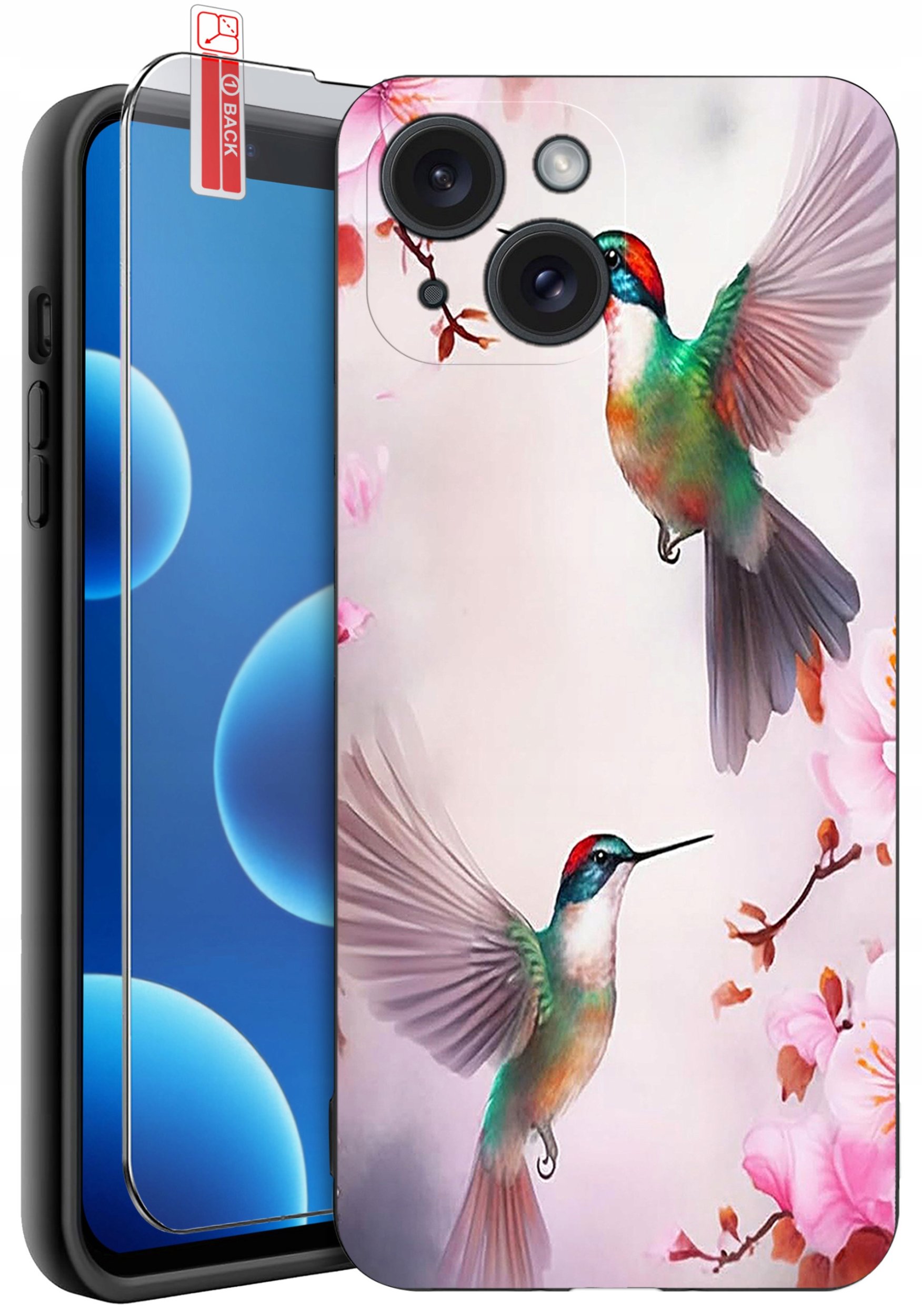 ETUI do iPhone 13 | 14 | WZORY | SILIKONOWE MATT CASE + SZKŁO 9H