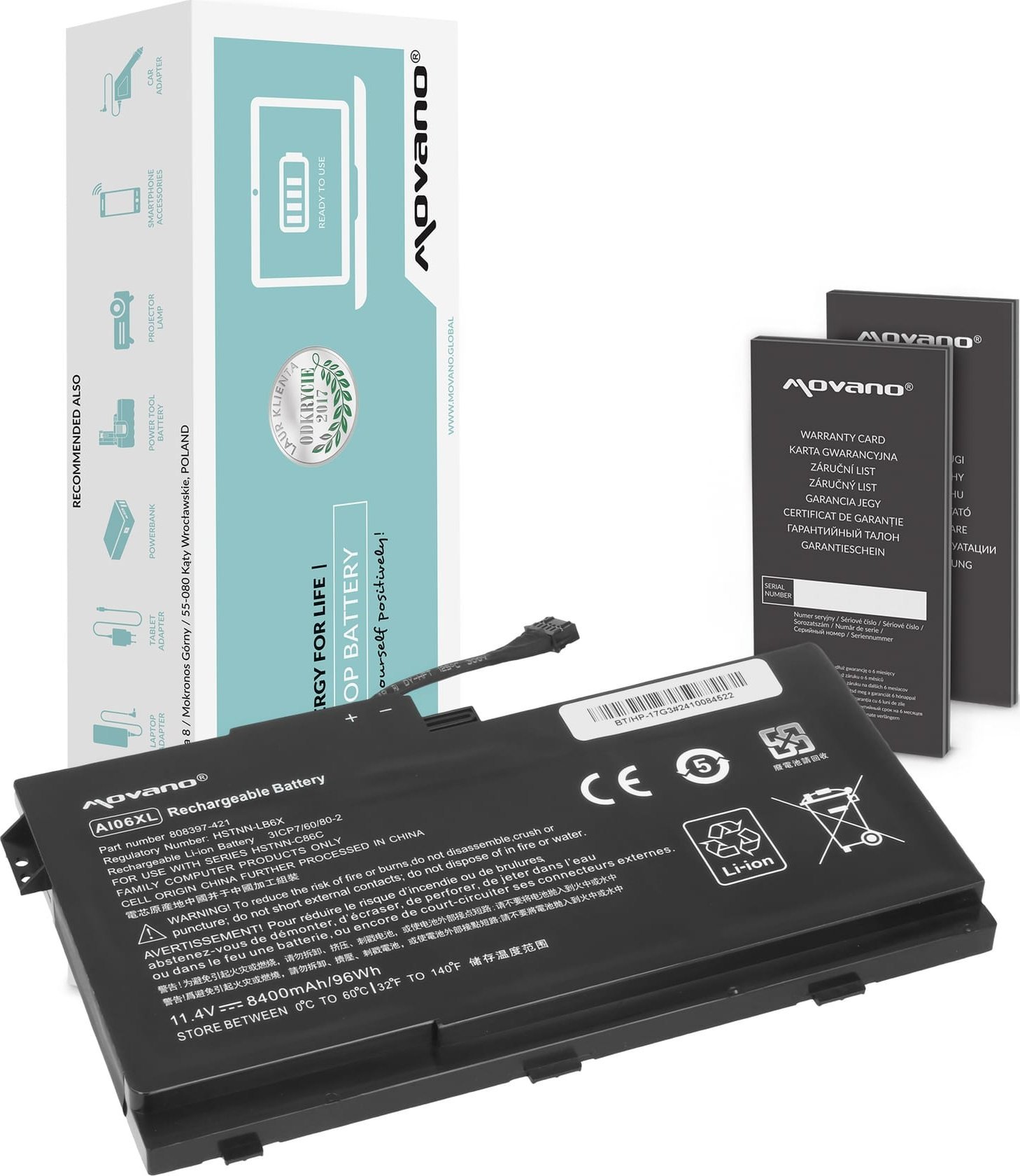 Bateria Movano do HP ZBook 17 G3