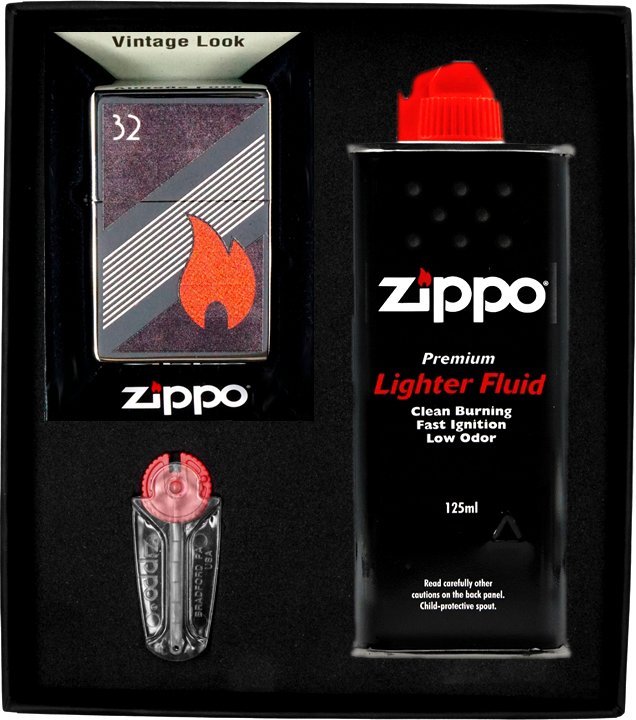 Zestaw ZIPPO Zapalniczka FLAME DESIGN 4 Prezentowy No1