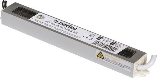 Zasilacz Nextec Zasilacz LED wodoodporny SLIM IP67 12V 3,3A 40W
