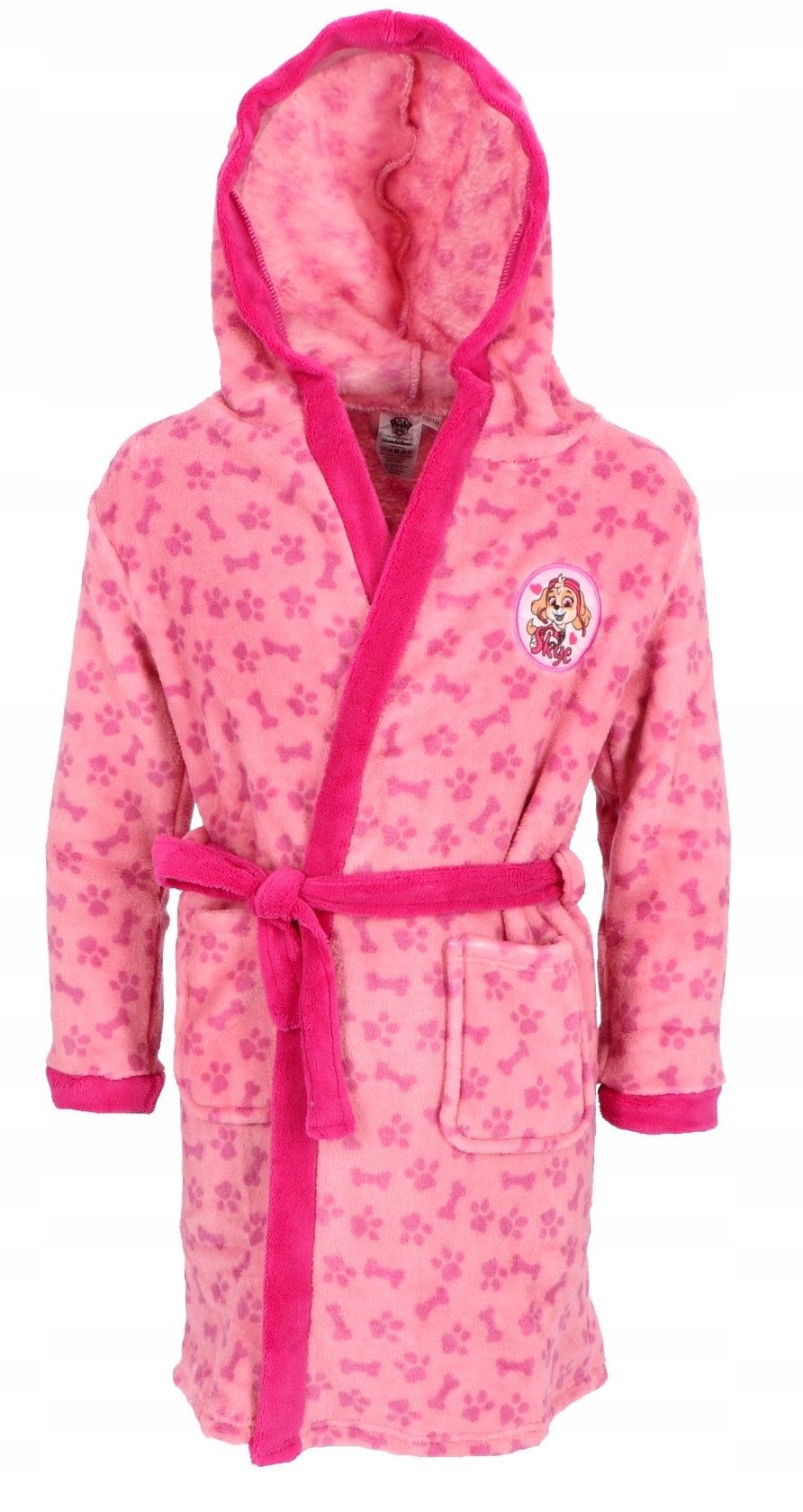 Szlafrok dziecięcy ciepły z kapturem miękki PSI PATROL SKYE różowy 110/116
