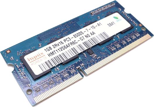 Hynix Pamięć RAM HYNIX 1GB DDR3 1066MHz PC3-8500S SODIMM Laptop