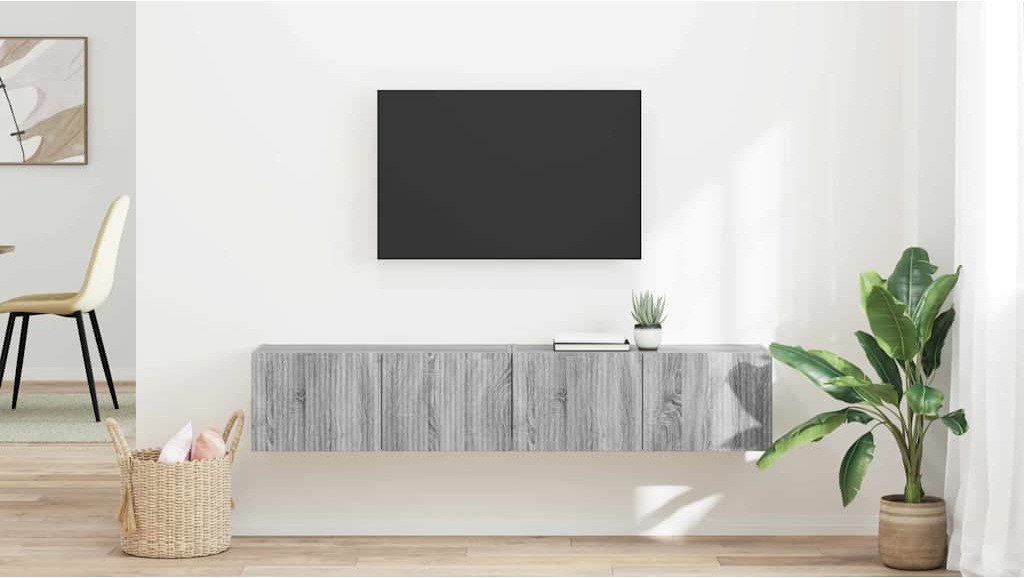 vidaXL Szafka RTV pod telewizor 2 pcs Szary 60 x 31 x 29.5 cm