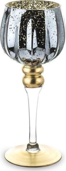 Pigmejka Wysoki Świecznik kielich niebieski h30 cm uniwersalny