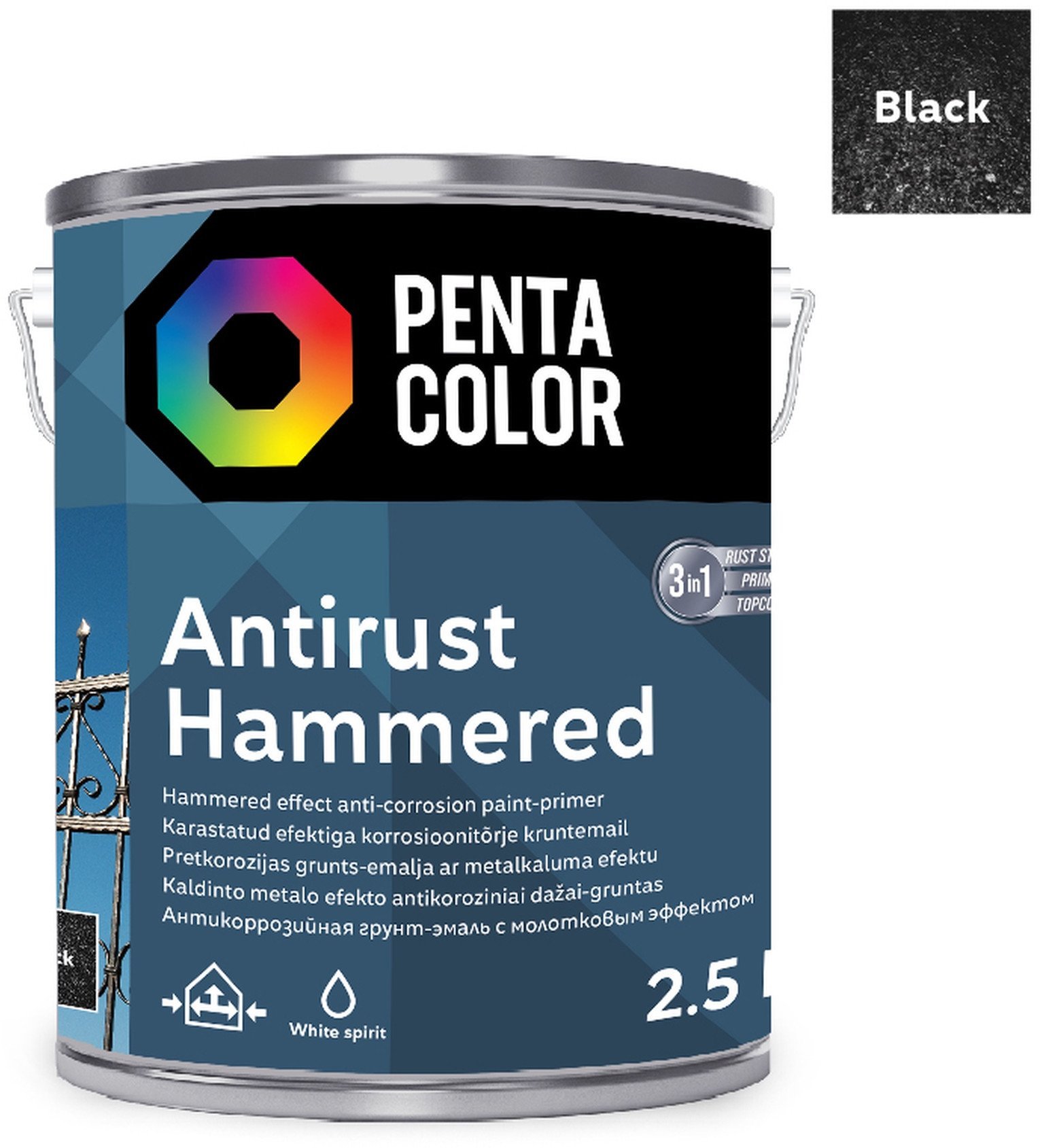 PAINT PENTAC ANTIRUST HAMMERED BLK 2,5L