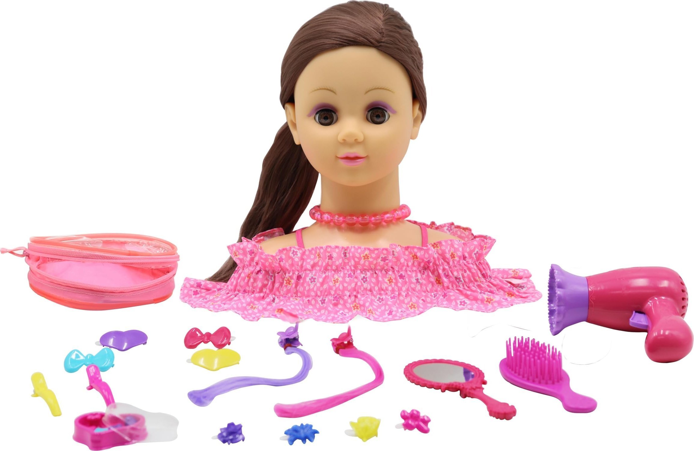 Happy Friend Happy Friend - Hairstyling Head Brown Hair (504405) /Pretend Play /Multi