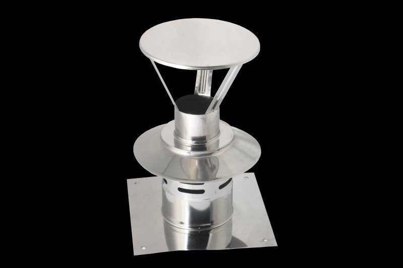 Krzys-Pol Końcówka wylotu spalin DN 80/125 pionowa z płytą do kotłów kondensacyinychi turbo